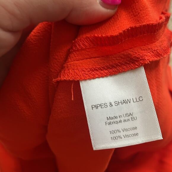 Veronica Beard Oleta Ruffled Off-the-Shoulder Dress Red - Picture 14 of 16